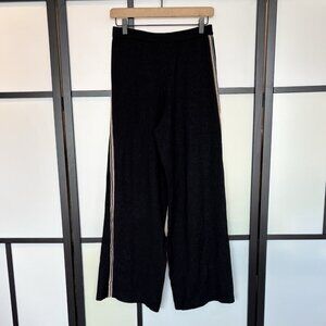 House of Harlow 1960 Track Pants Women Size S Black Side Stripe Wide Leg Sporty